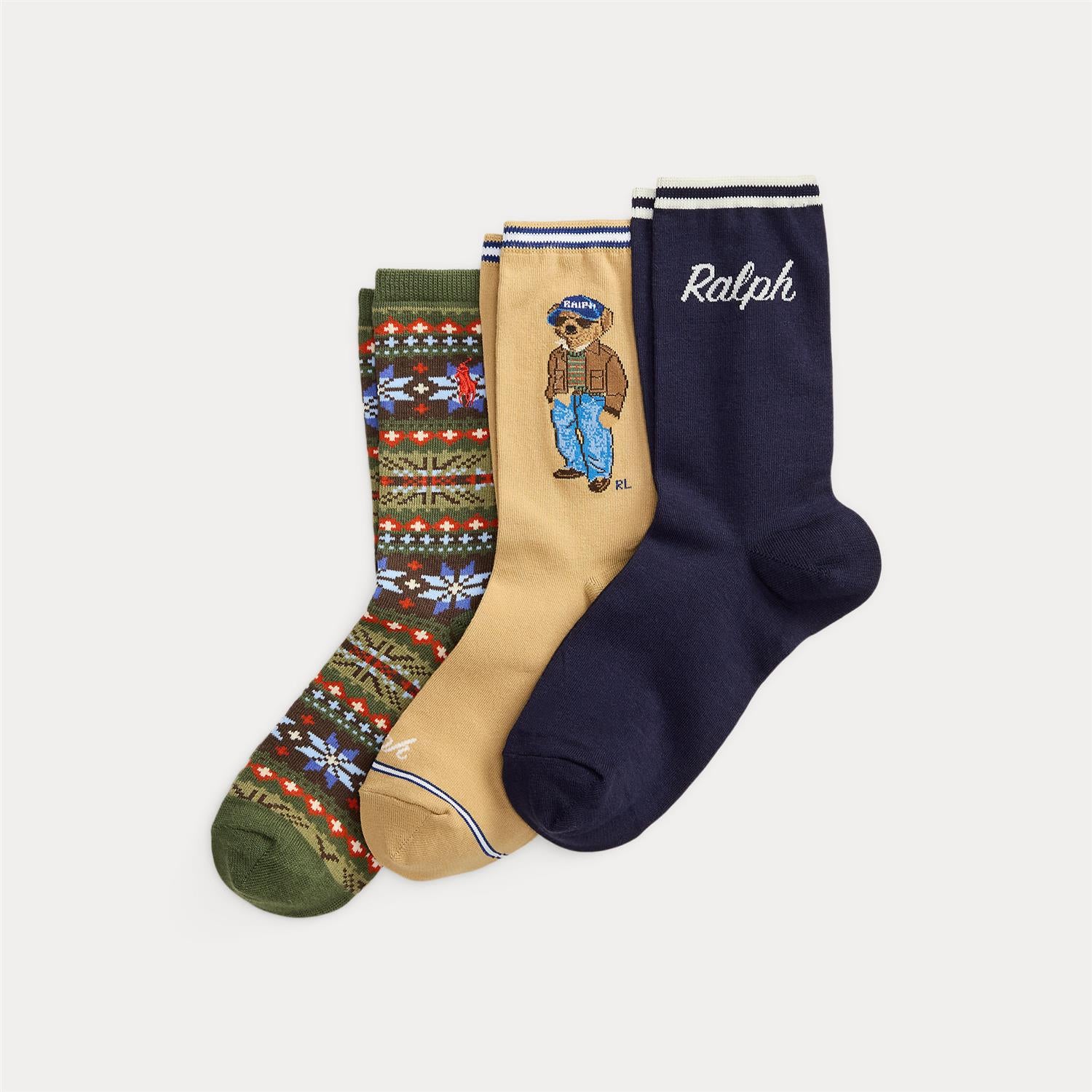 Polo Bear Fair Isle Socks 3-Pack