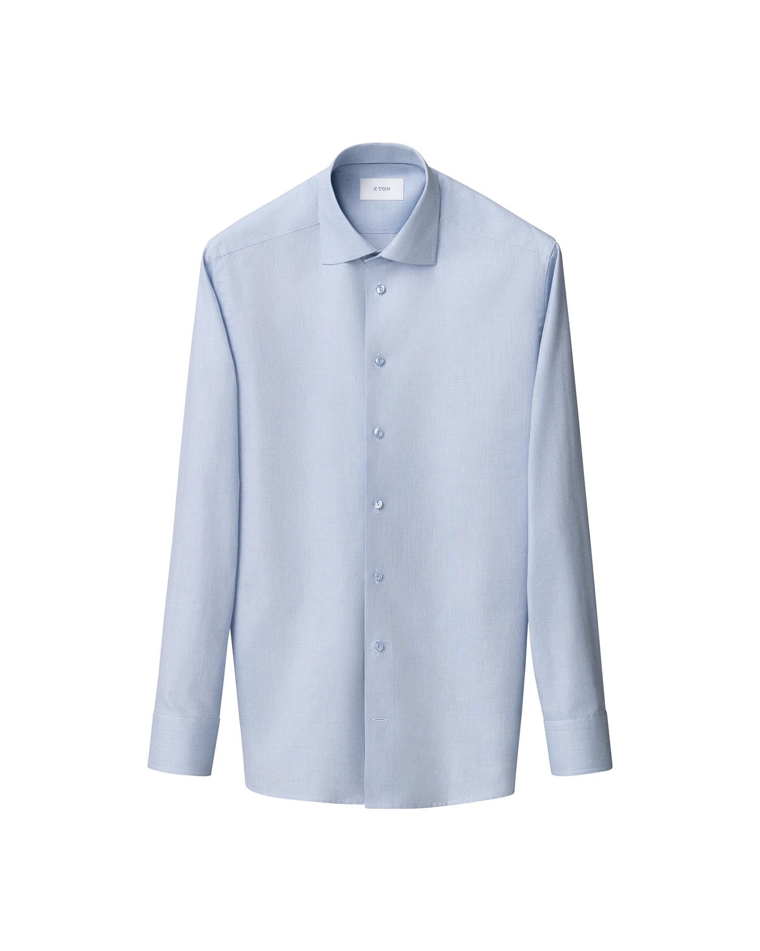 Semi Solid Signature Twill Shirt Slim - Blue