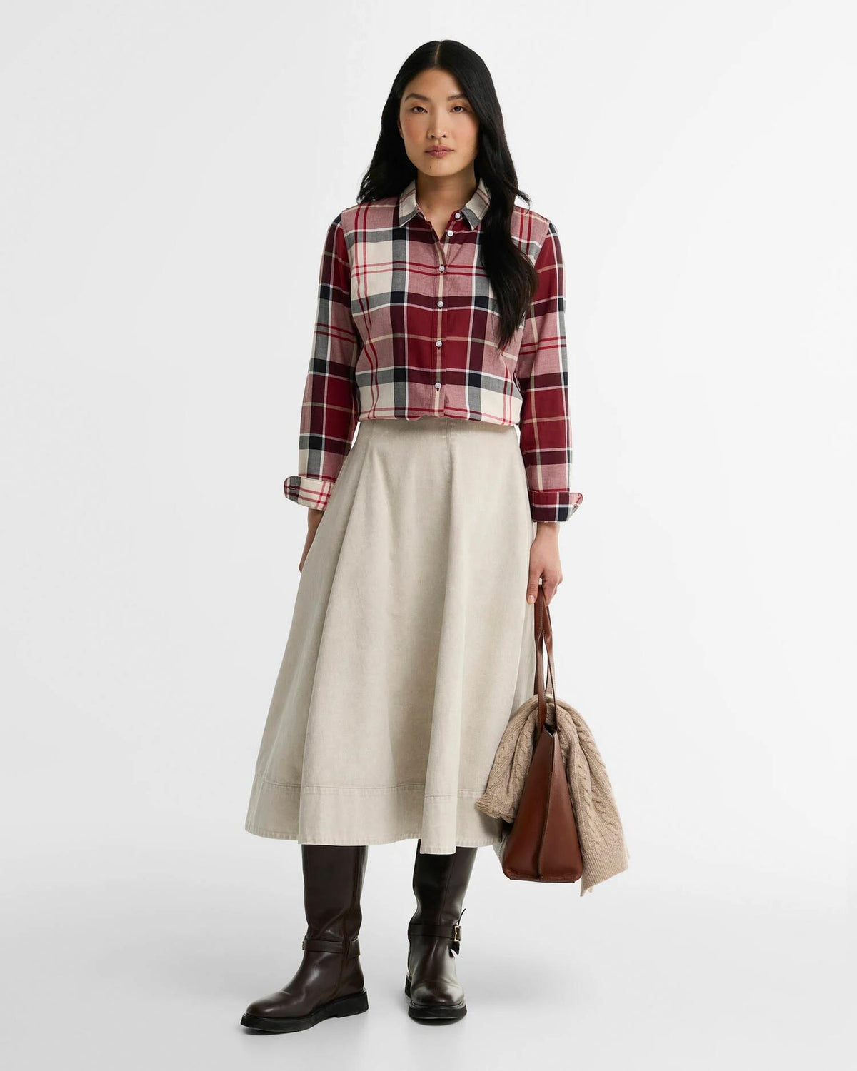 Bredon Regular Long-Sleeved Shirt - Cardinal Tartan