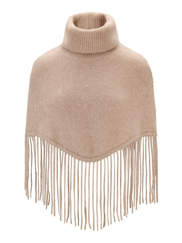 Nikola Chunky Poncho Hazel Beige