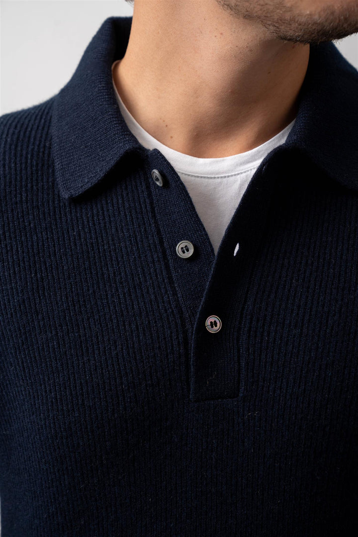 Polo Long Sleeve Cashmere - Navy