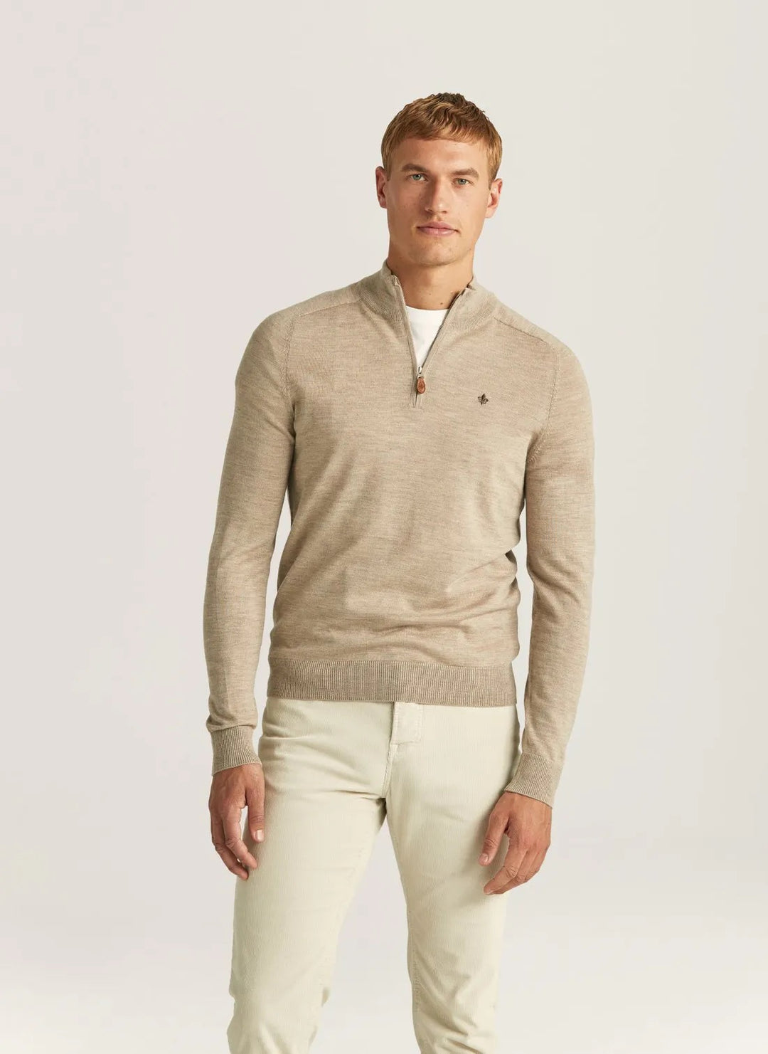 Merino John Zip 05 Khaki