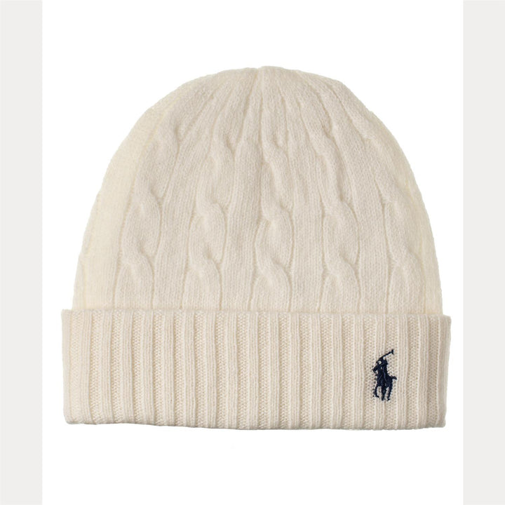 CABLE KNIT WOOL CASHMERE BEANIE