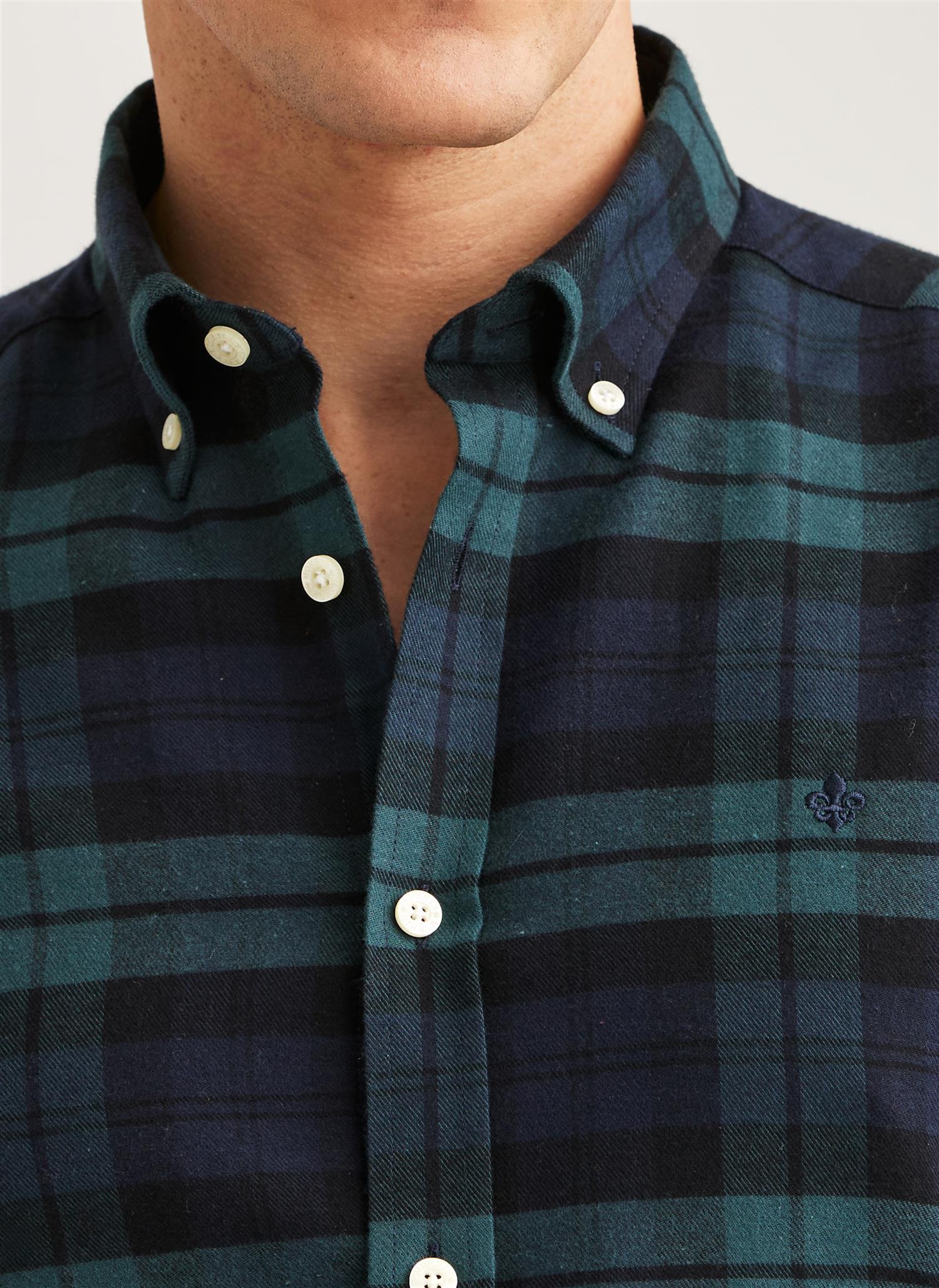 Soft Twill Tartan Shirt - Navy