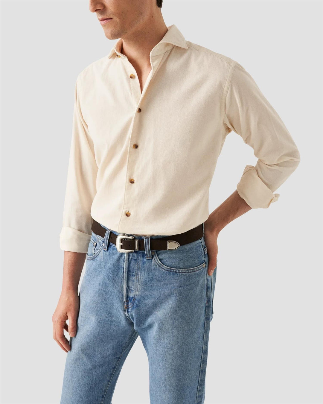 Fine Whale Corduroy Shirt - Off-White