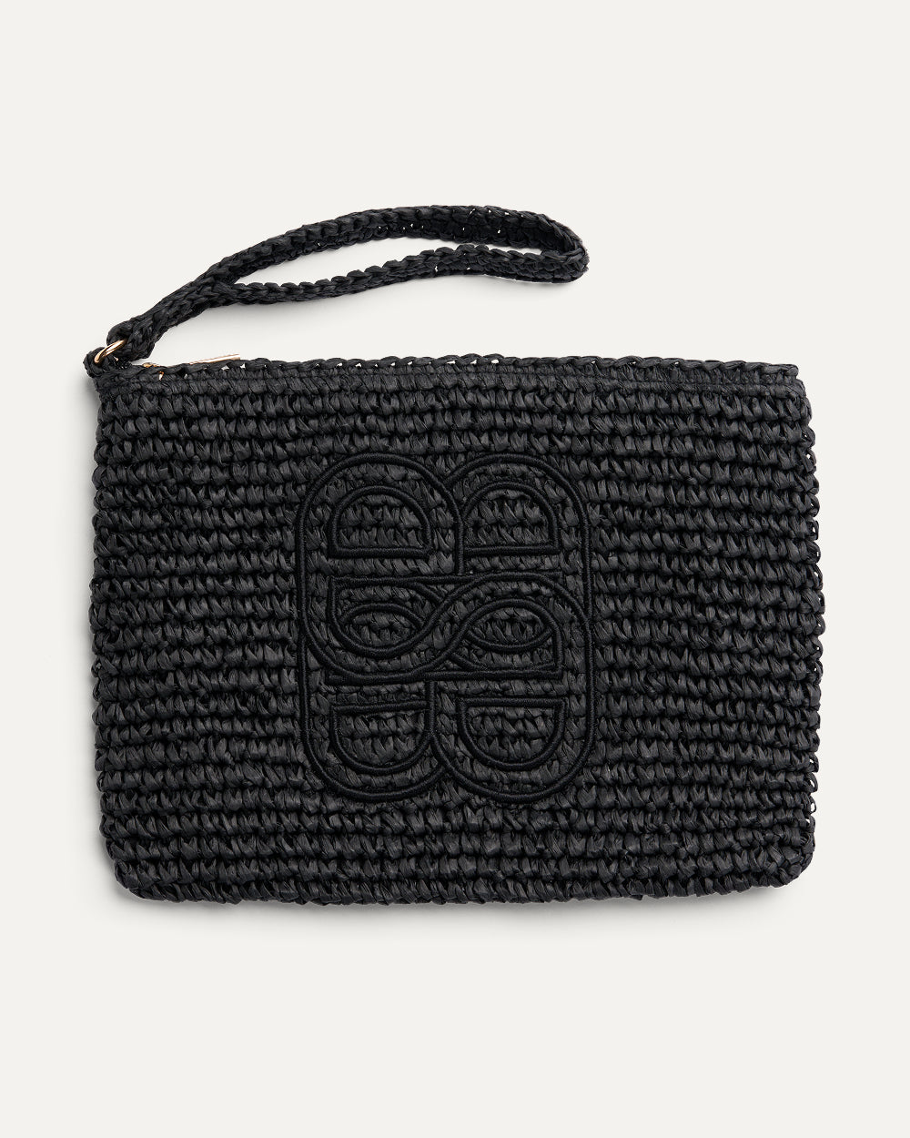 Mim Straw Clutch Black