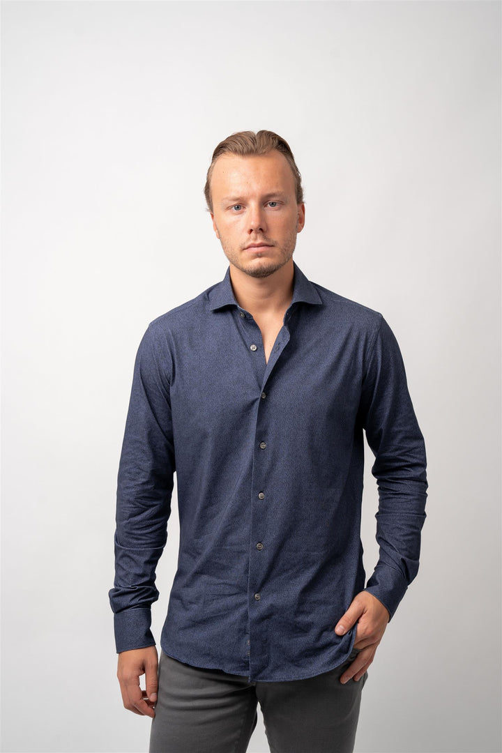 Man Shirt Woven Blå