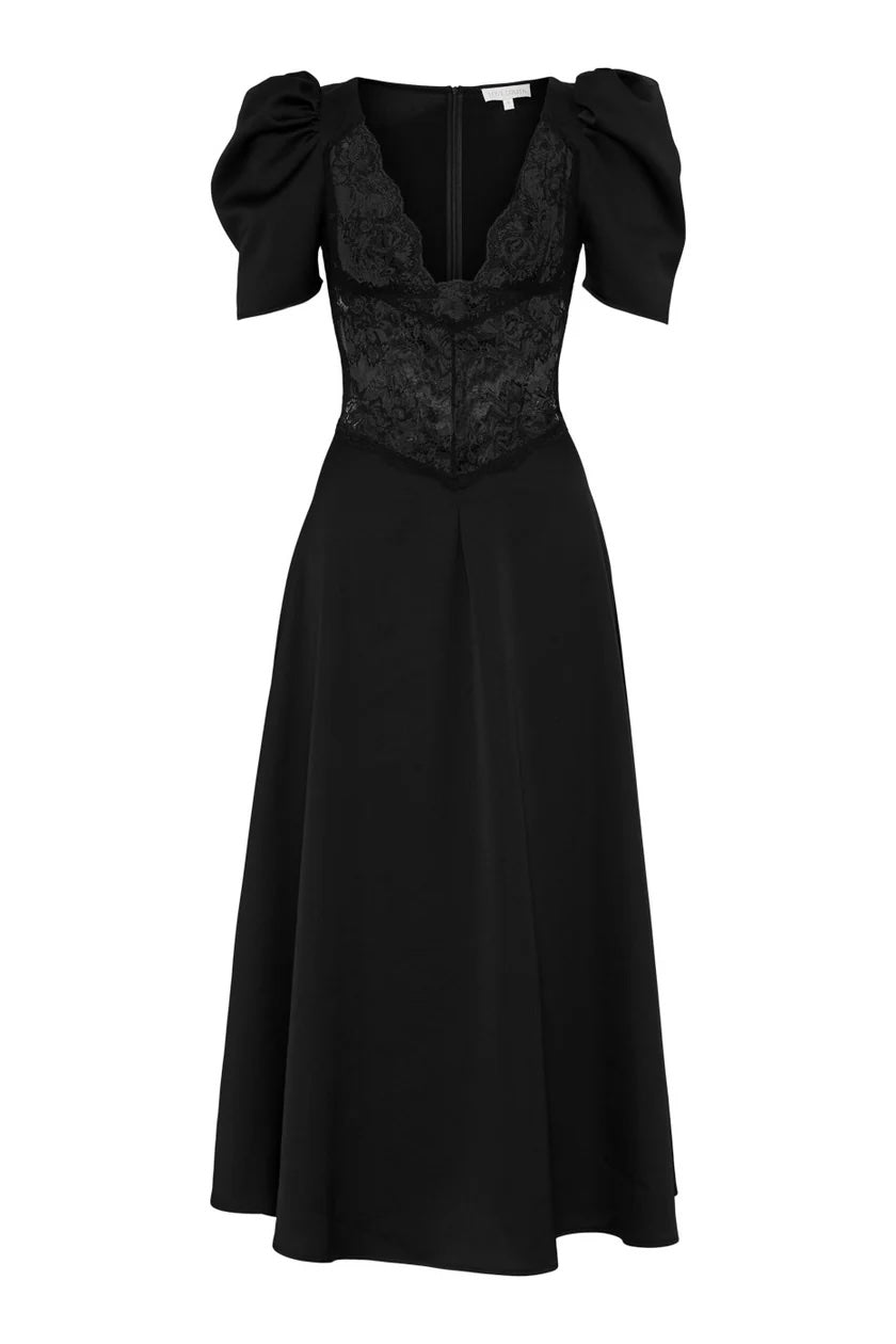 Francis Midi Dress - Black
