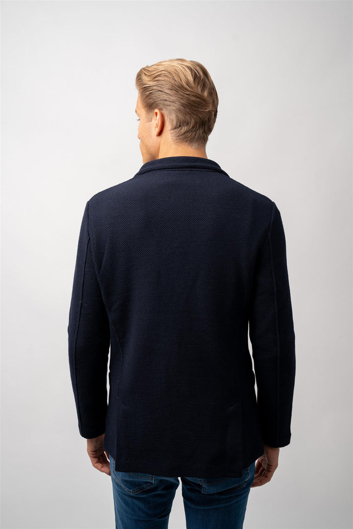 Pearl Knitted Blazer - Navy