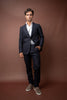 Striped Flannel Suit - Navy