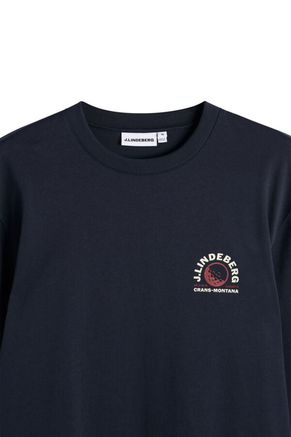 Waksh Ls Print T-Shirt - Navy