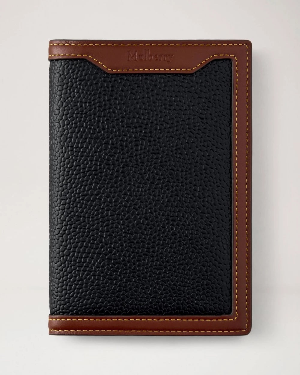 Passport Cover - Black & Cognac Bio Based Scotchgrain