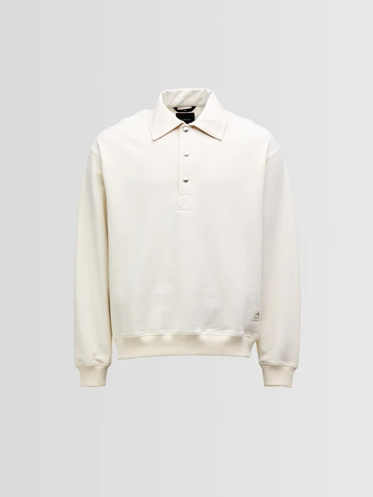 Cleggan Button Polo - Off White