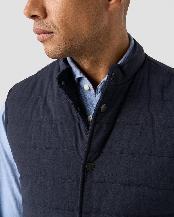 Padded Wool Vest - Navy Blue