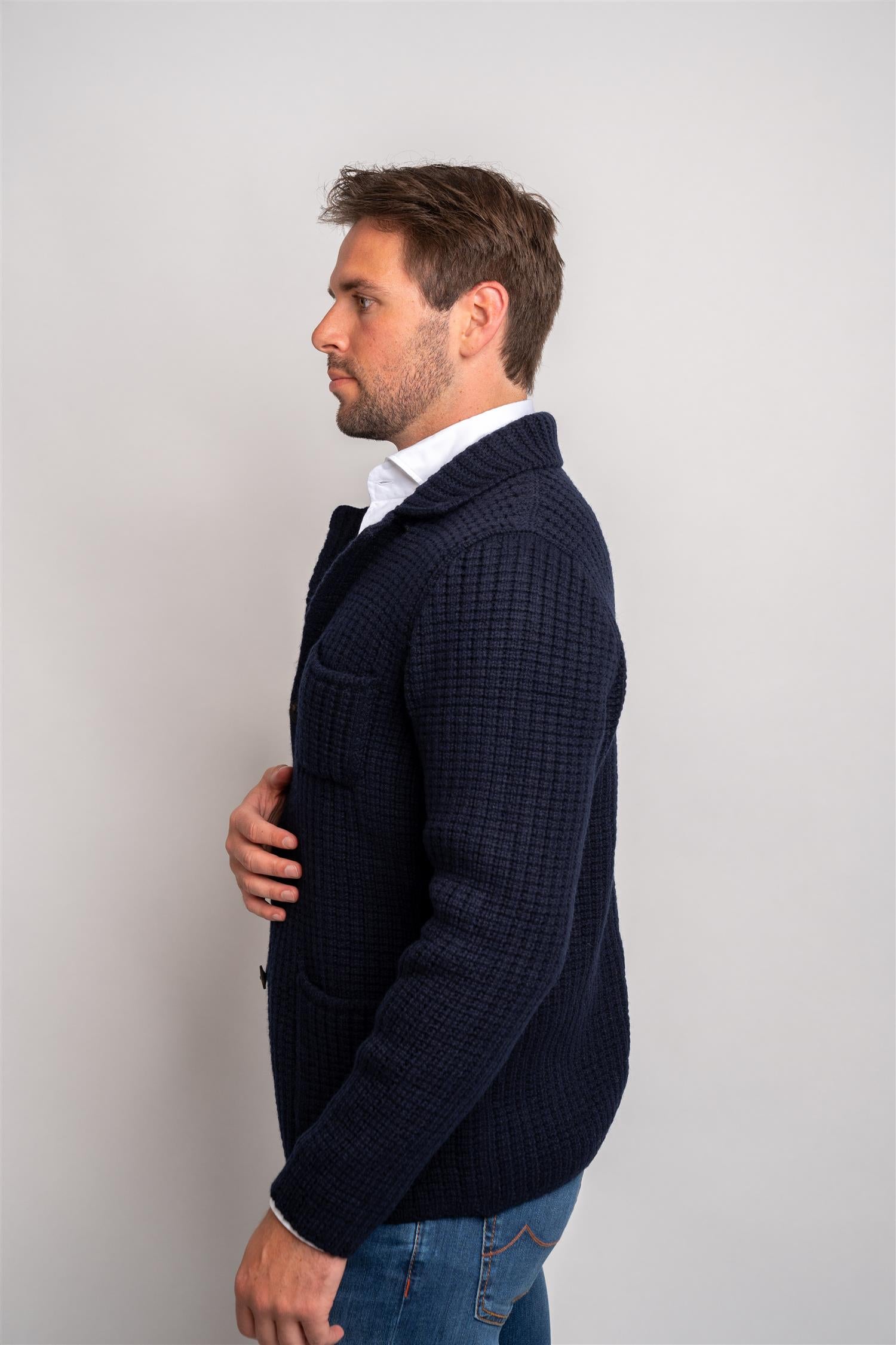Knitted Jacket - Navy