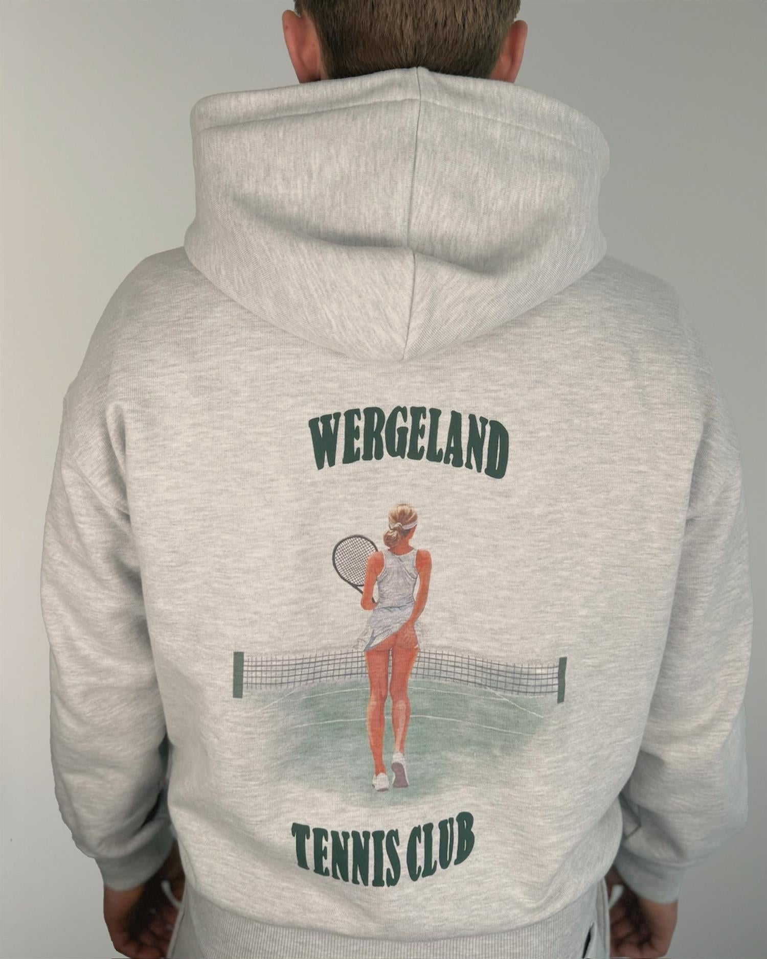 Tennis Club Hoodie - Lysegrå