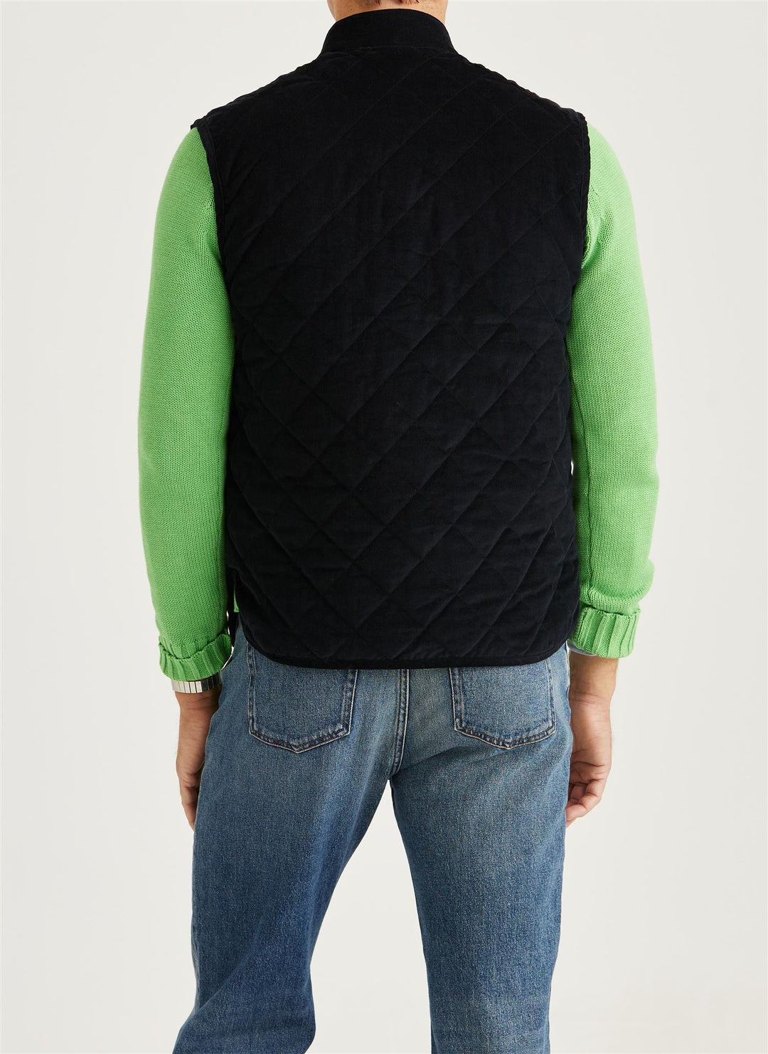 Teddy Quilted Cord Vest - Blue