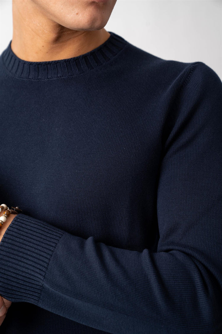 Cotton Crewneck - Navy