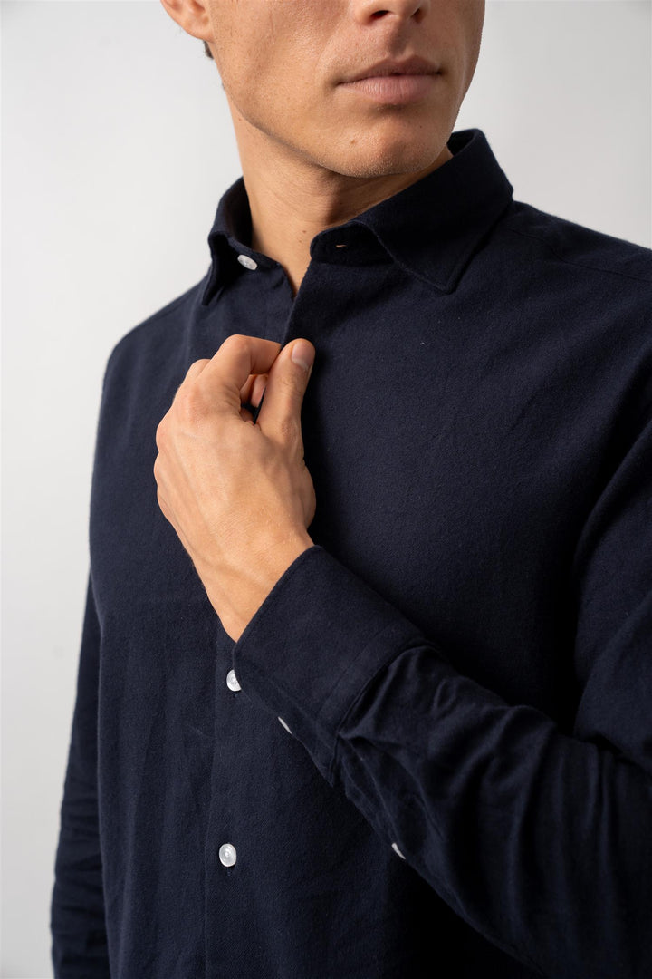 Twill brushed shirt-navy