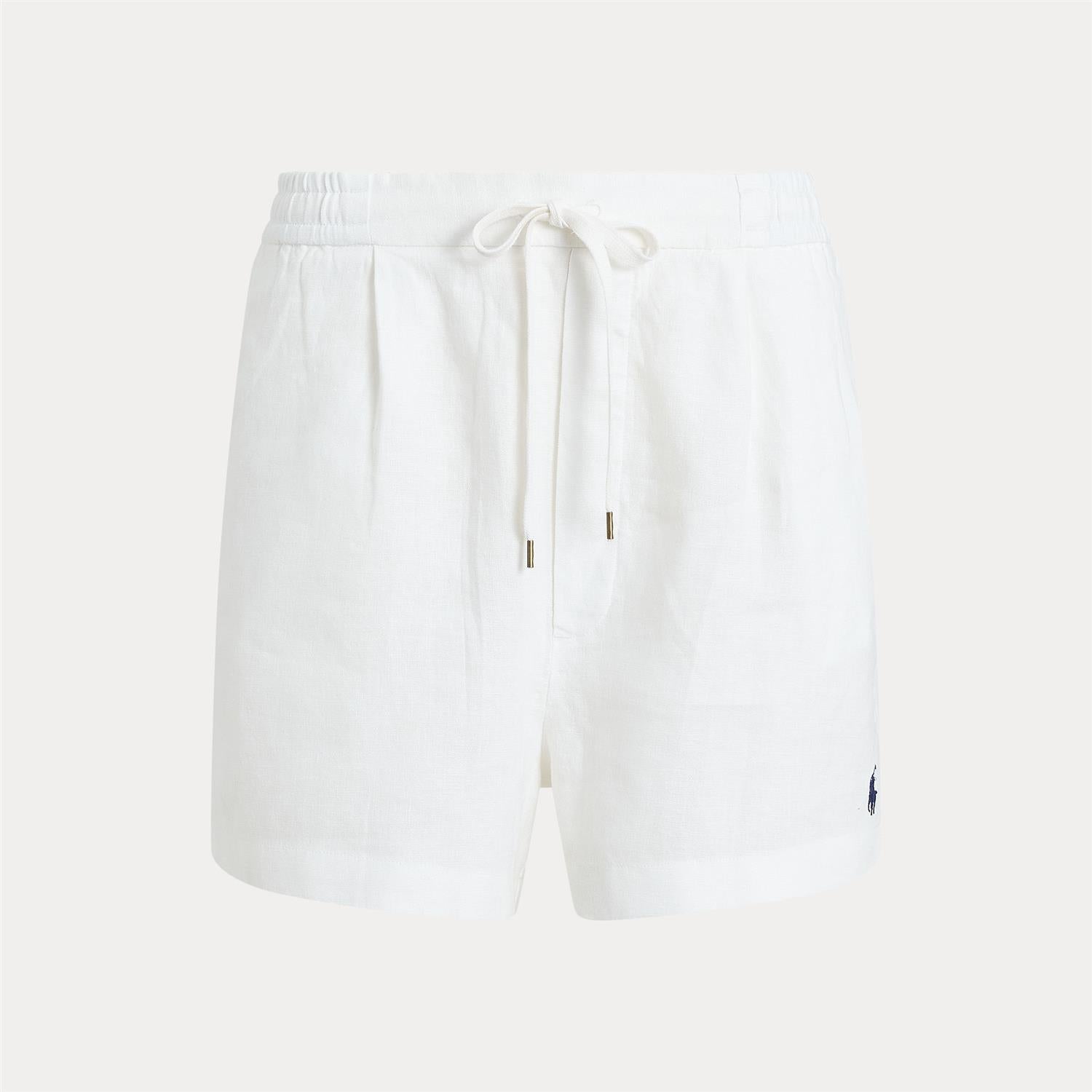 Linen Drawstring Shorts White
