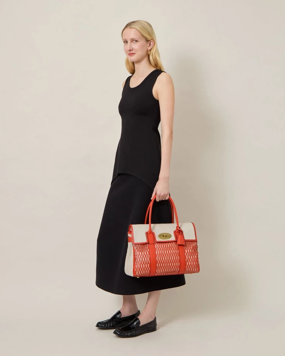 Bayswater Natural & Coral Orange Small Classic Grain