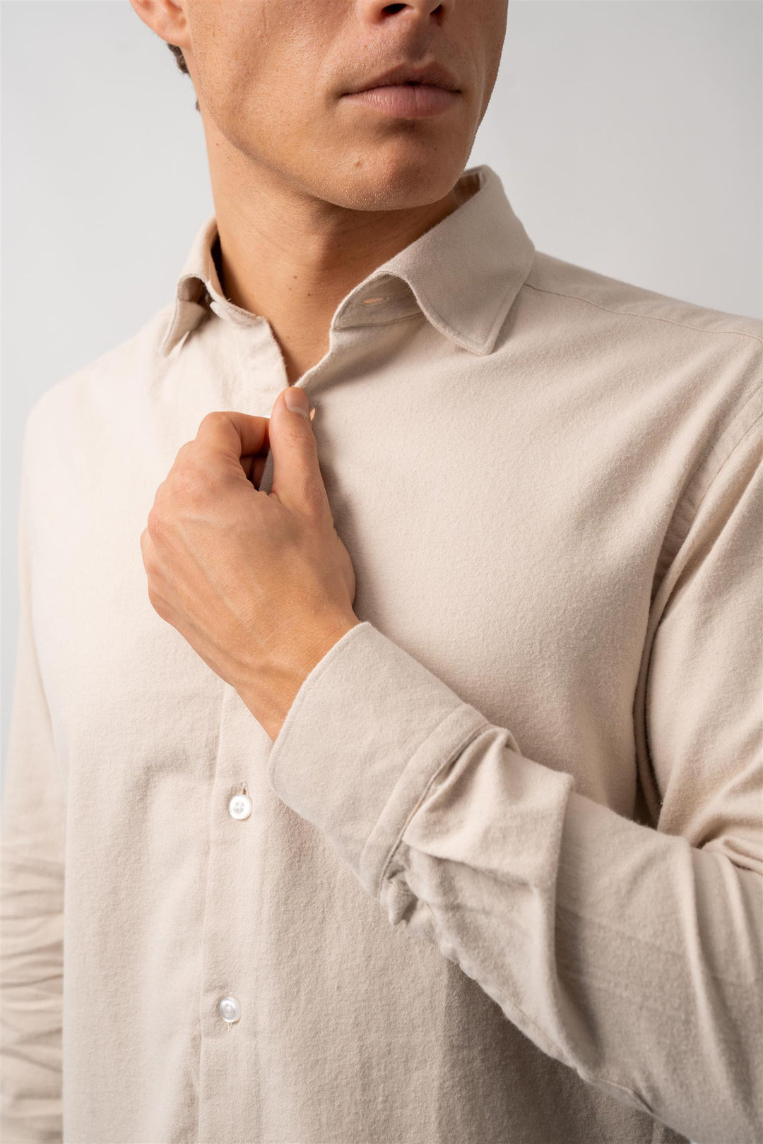 Twill brushed shirt-sand