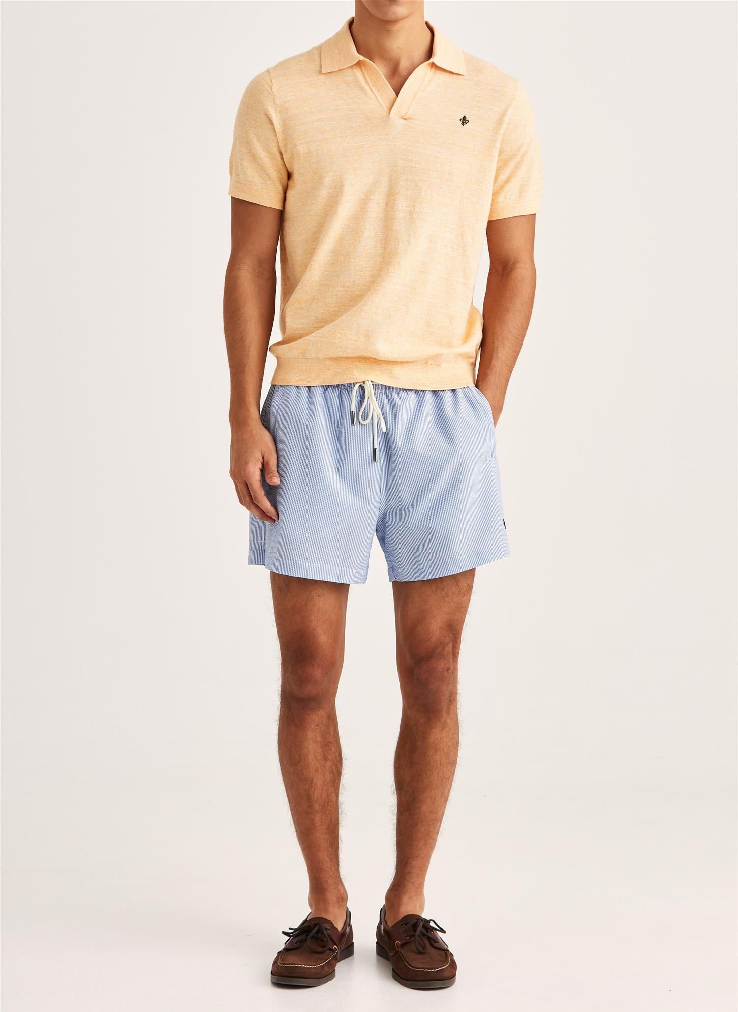 Morris Seersucker Bathing Trunks - Light Blue