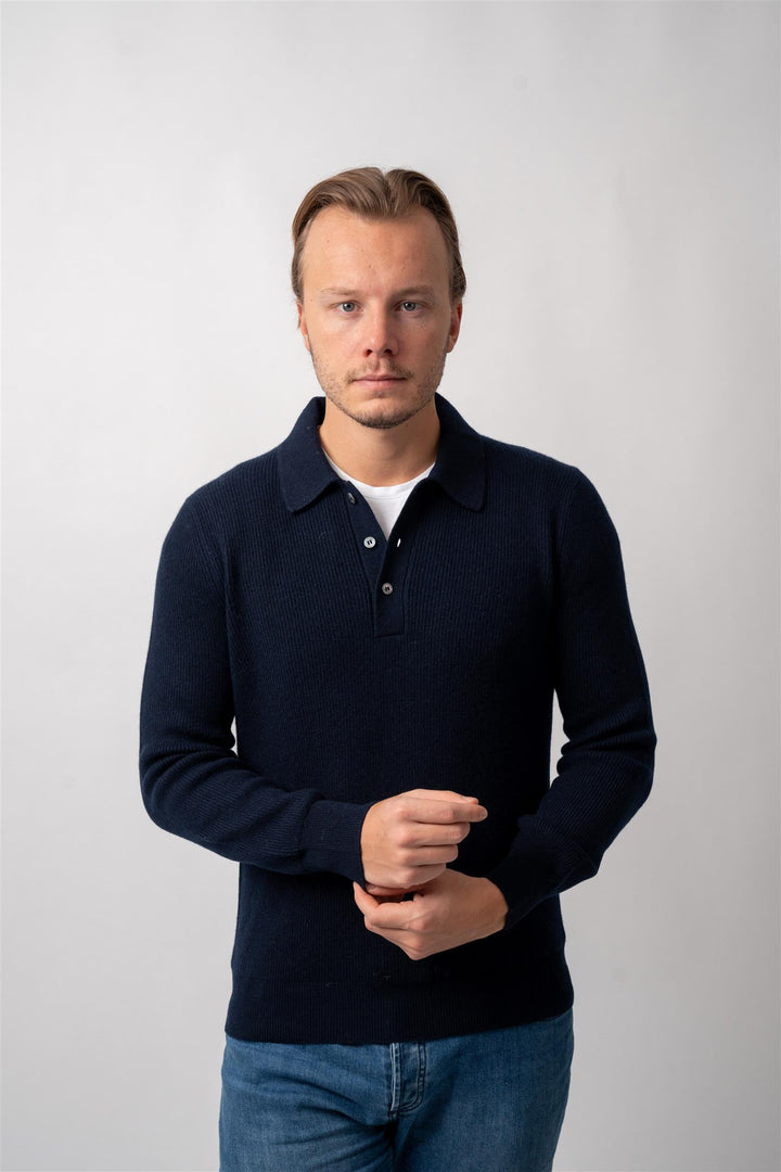 Polo Long Sleeve Cashmere - Navy