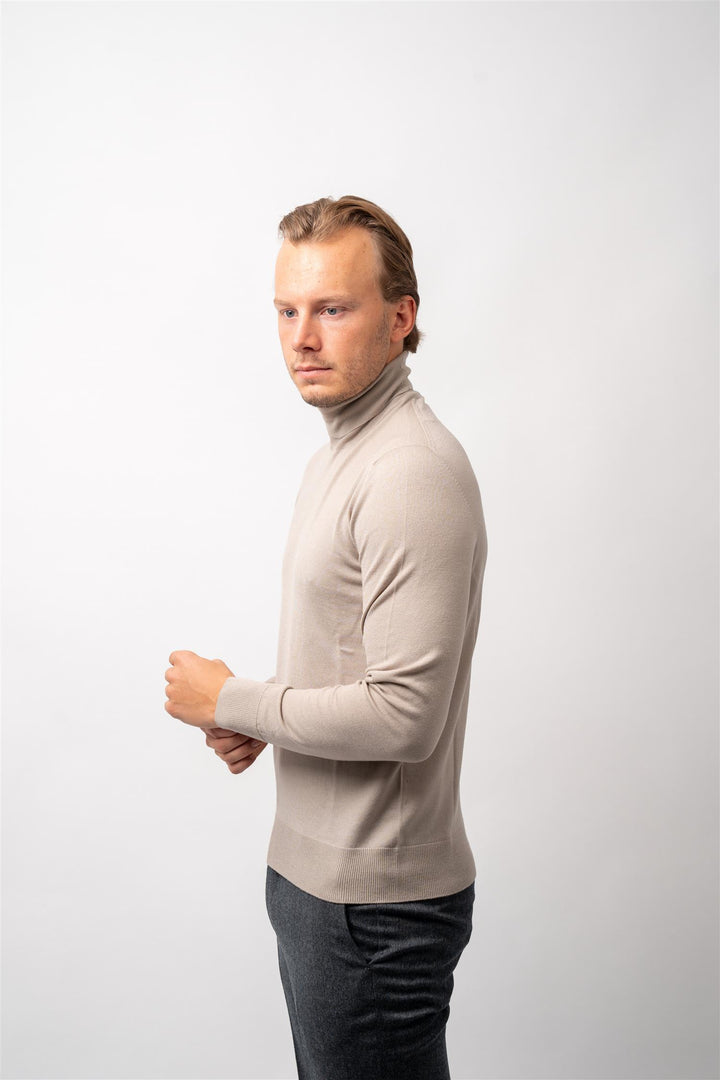 Turtle Neck Virgin Wool - Beige