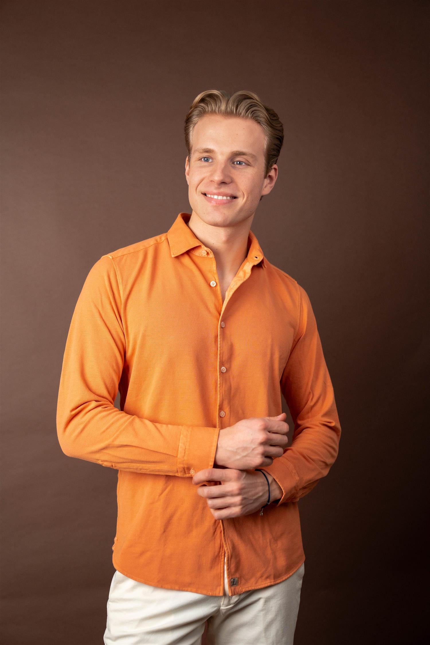 Long-sleeved Pique - Orange