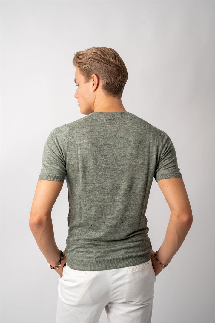 Knitted Linen T-shirt - Green