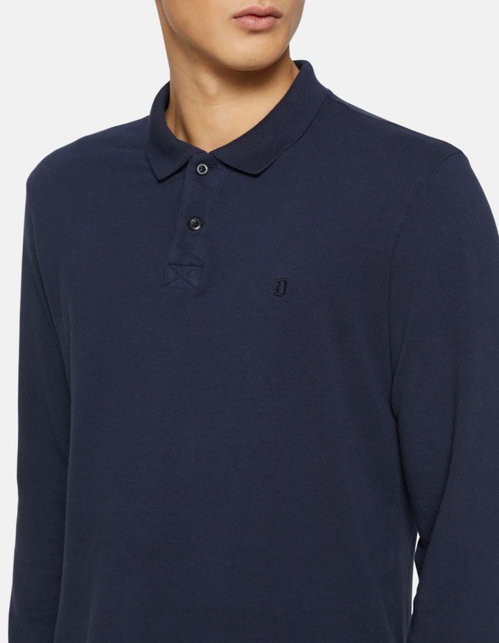 Long Sleeve Pique - Navy