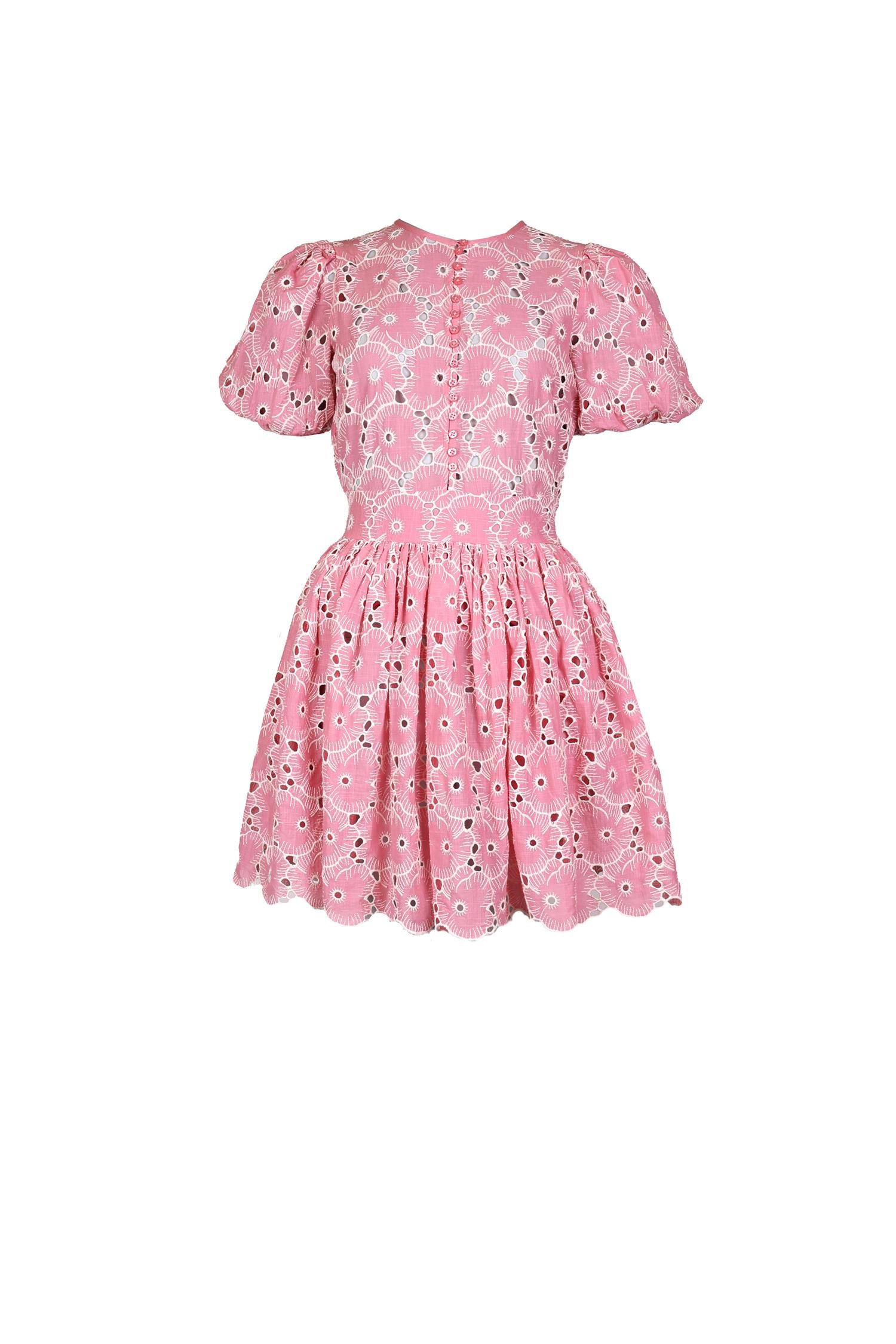 Broderie Anglaise Puffed Dress