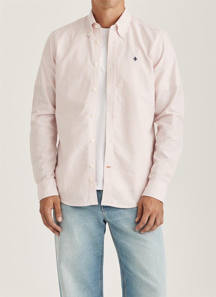 Douglas Oxford Stripe Shirt - Orange