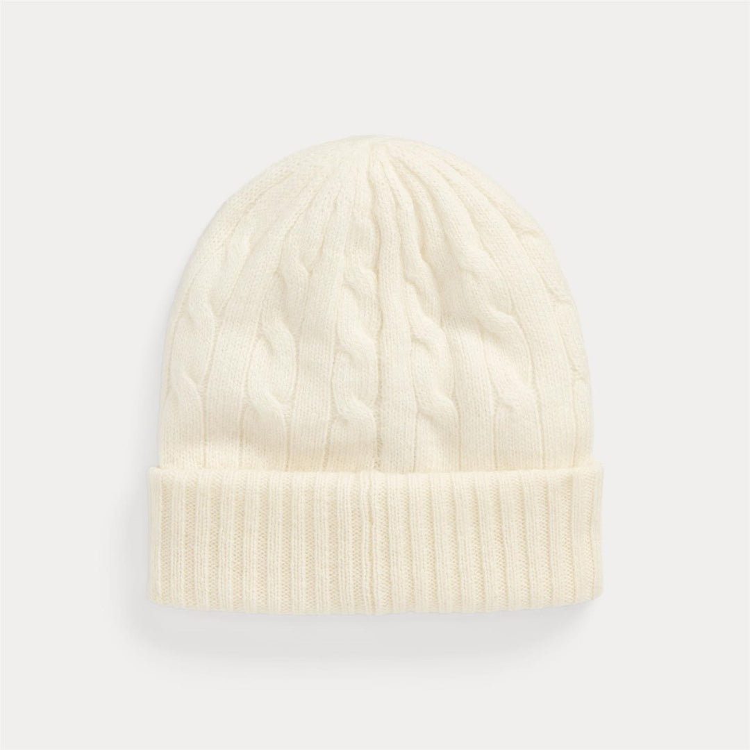 CABLE KNIT WOOL CASHMERE BEANIE