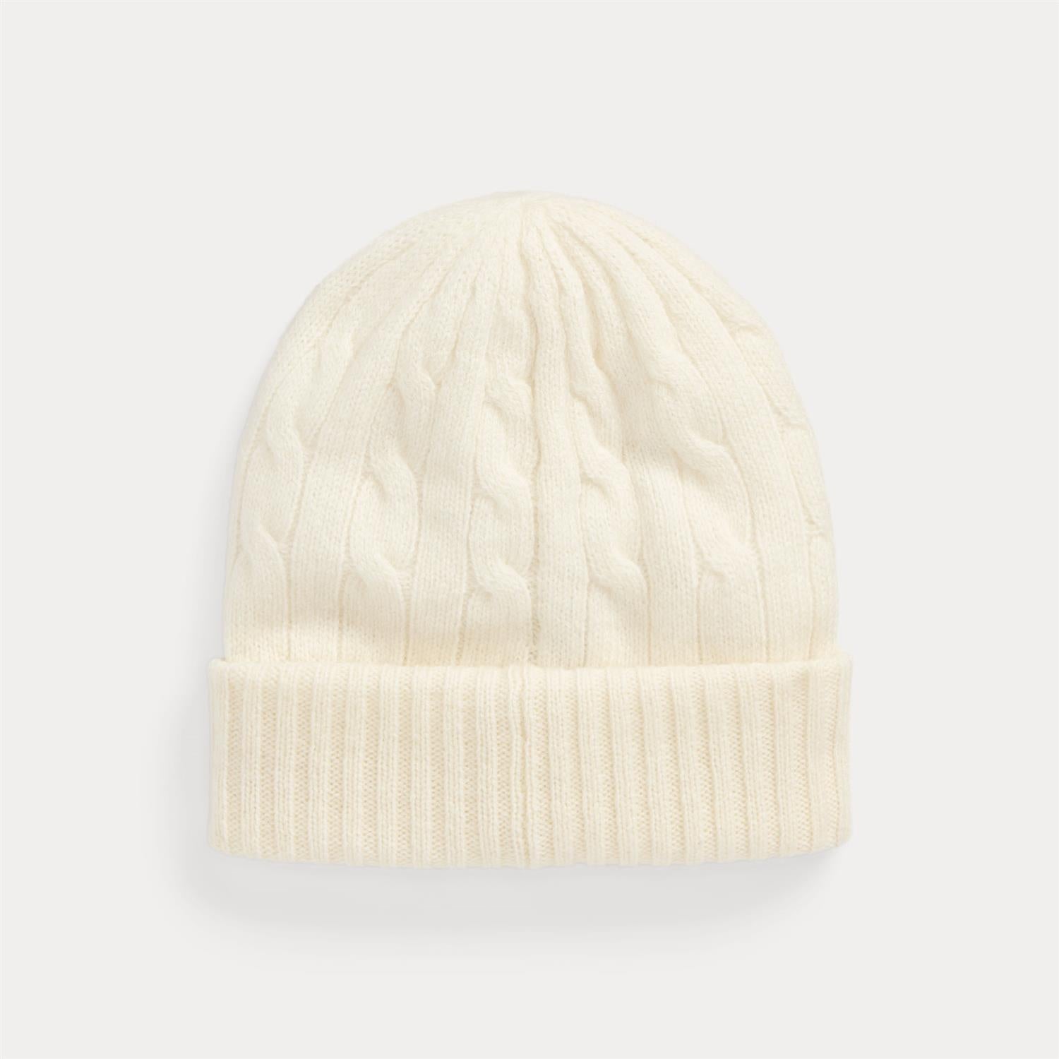 CABLE KNIT WOOL CASHMERE BEANIE