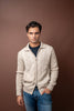 Full Zip Cable Cashmere - Beige