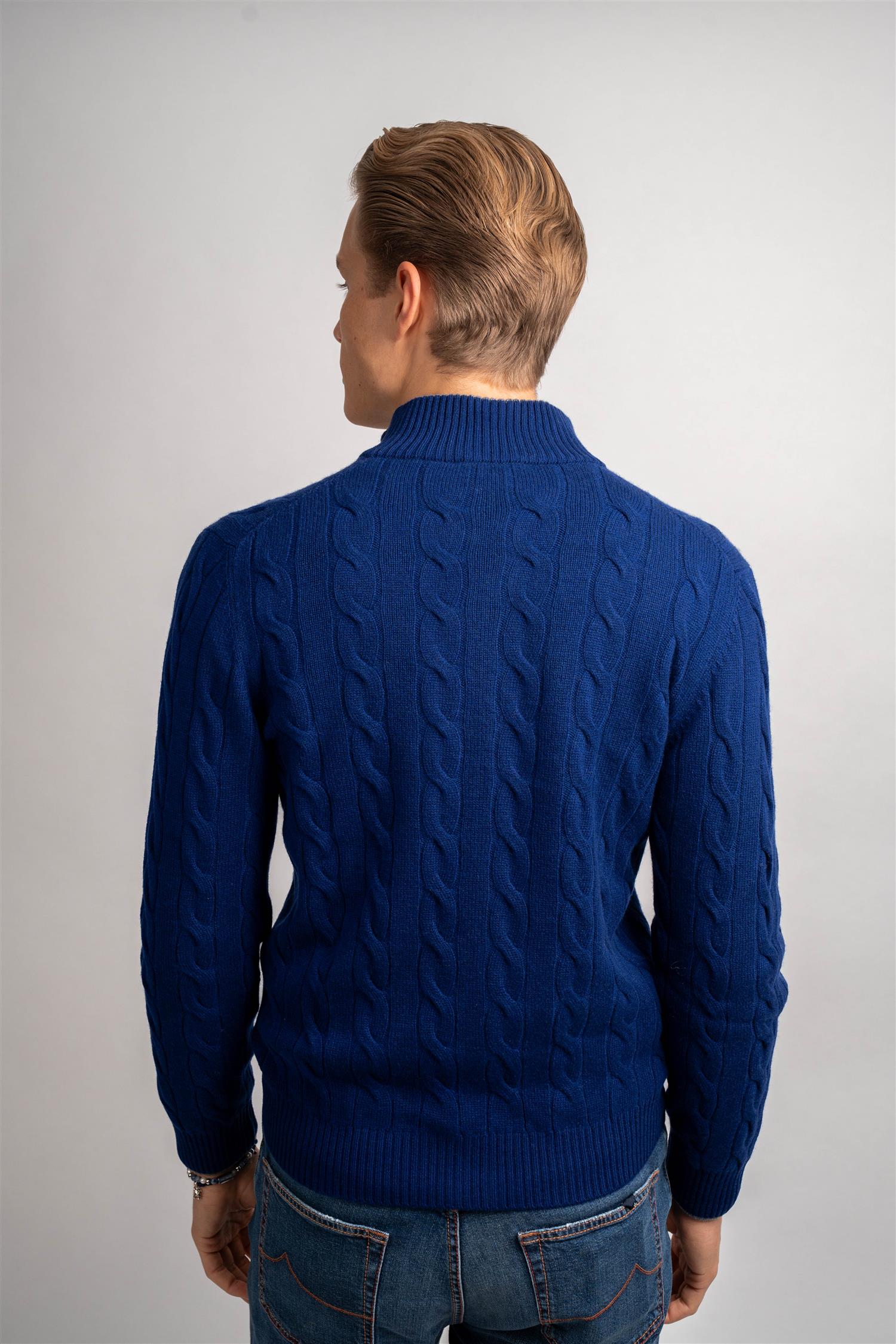 Cable Knitted Cashmere - Navy