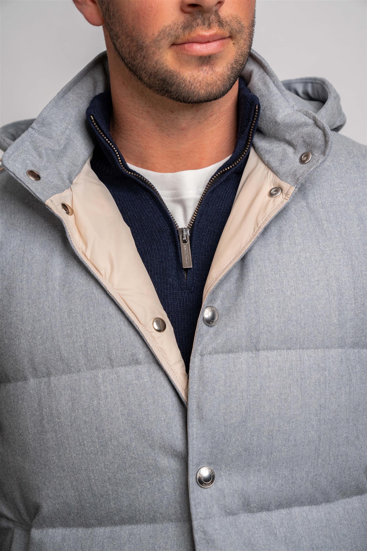 Gilet With Hood - Light Blue