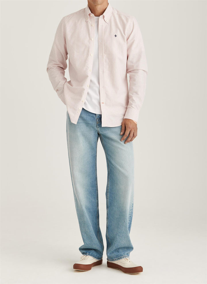 Douglas Oxford Stripe Shirt - Orange