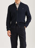 Merino Cable Zip Cardigan - Navy