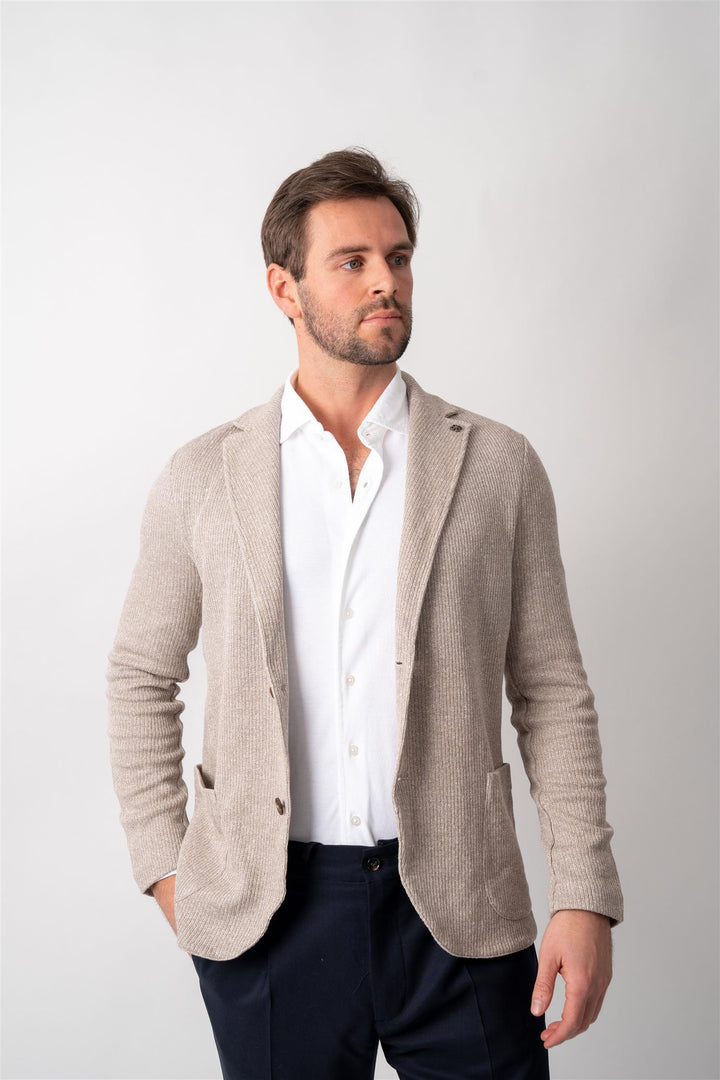 Knitted Blazer - Beige