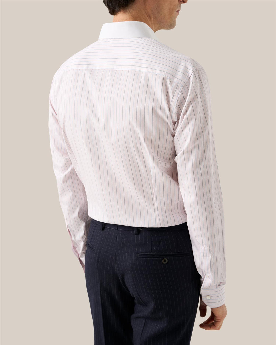 Slim Striped - White Collar - Pink