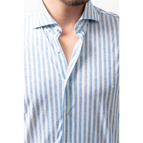 Man Shirt Woven - Striped Blue