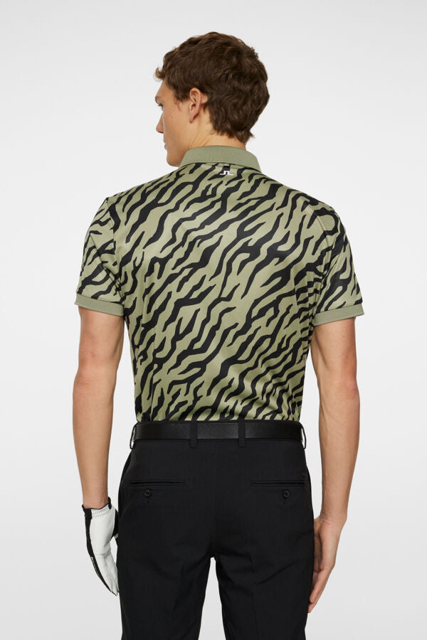 Tour Tech Print Polo - Geo Olive