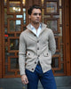 Knitted Cardigan Acrylic Wool Blend - Beige