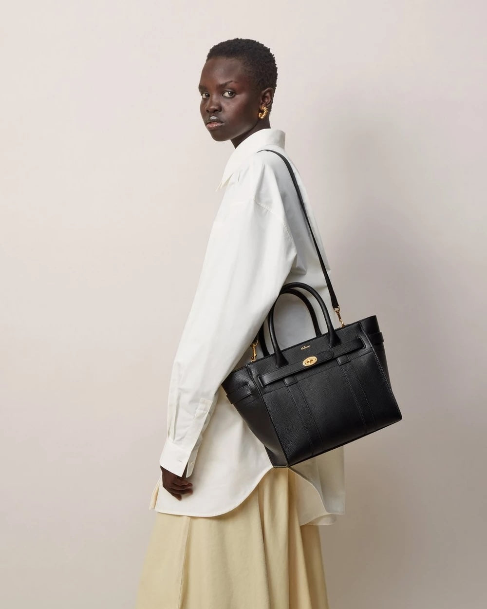 Small Zipped Bayswater Black Small Classic Grain