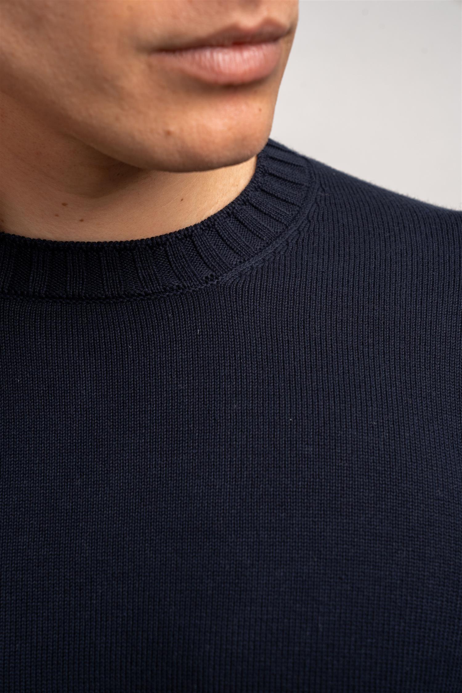 Cotton Crewneck - Navy