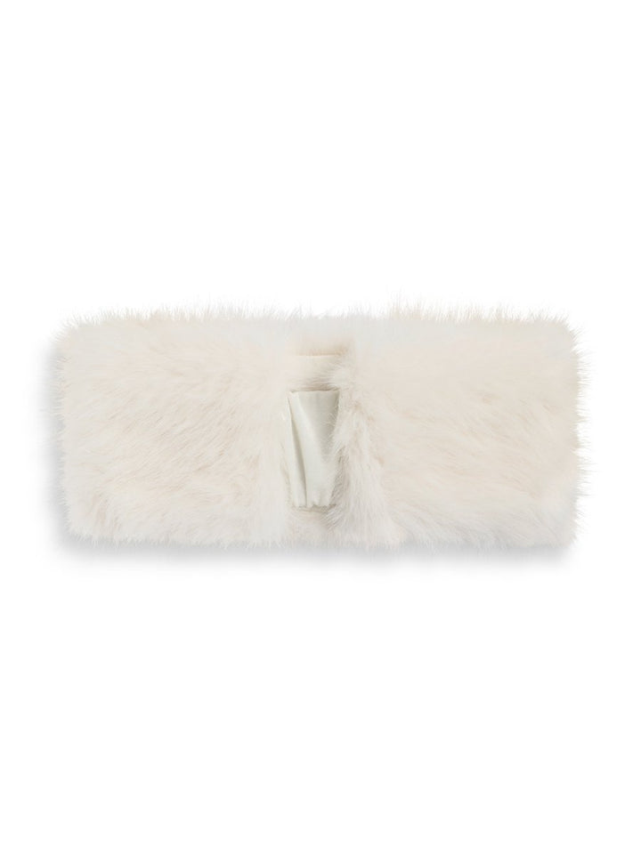 Mia Fake Fur Headband White