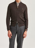 Merino Cable Zip Cardigan - Brown